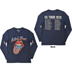 Rolling Stones - Us Tour 78 Uni Navy Longsleeve in the group MERCHANDISE / T-shirt / Pop-Rock at Bengans Skivbutik AB (5554903r)