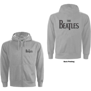 The Beatles - Drop T Logo B-Print Grey Zip Hoodie in the group MERCHANDISE / Hoodies / Pop-Rock at Bengans Skivbutik AB (5555335r)