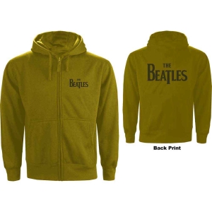 The Beatles - Drop T Logo B-Print Green Zip Hoodie in the group MERCHANDISE / Hoodies / Pop-Rock at Bengans Skivbutik AB (5555336r)