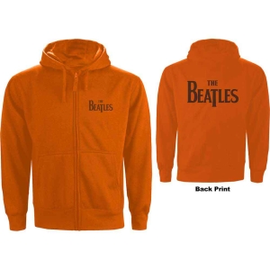 The Beatles - Drop T Logo B-Print Orange Zip Hoodie in the group MERCHANDISE / Hoodies / Pop-Rock at Bengans Skivbutik AB (5555337r)