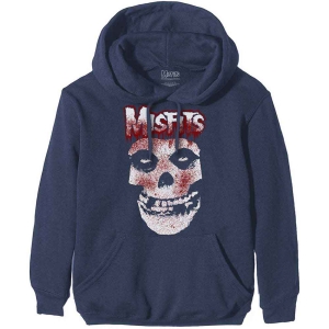 Misfits - Blood Drip Skull Uni Navy Hoodie in the group MERCHANDISE / Hoodies / Punk at Bengans Skivbutik AB (5555352r)