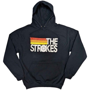 Strokes - Logo & Stripes Uni Navy Hoodie in the group MERCHANDISE / Hoodies / Pop-Rock at Bengans Skivbutik AB (5555363r)