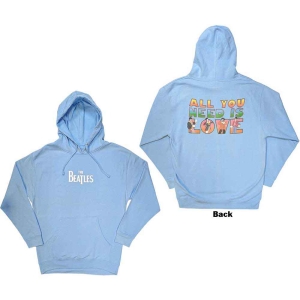 The Beatles - All You Need Is Love Lht Blue Hoodie  in the group MERCHANDISE / Hoodies / Pop-Rock at Bengans Skivbutik AB (5555377r)