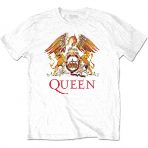 Queen - Classic Crest Uni Wht T-Shirt in the group OTHER / Övrigt / at Bengans Skivbutik AB (5556650)