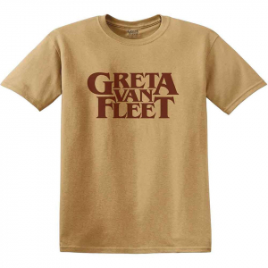 Greta Van Fleet - Logo Uni Old Gold T-Shirt in the group OTHER / Övrigt / at Bengans Skivbutik AB (5556697)