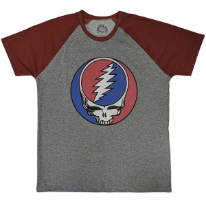 Grateful Dead - Syf Classic Grey/Red Raglan T-Shirt in the group OTHER / Övrigt / at Bengans Skivbutik AB (5556710r)