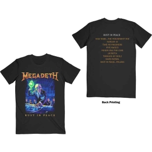 Megadeth - Rust In Peace Tracklist Uni Bl T-Shirt in the group MERCHANDISE / T-shirt / Heavy Metal at Bengans Skivbutik AB (5559989r)