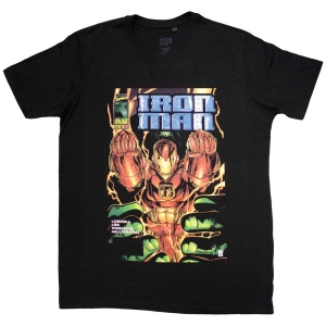 Marvel - Iron Man Fist Comic Cover Uni Bl T-Shirt in the group MERCHANDISE / T-shirt / Film-Musikal at Bengans Skivbutik AB (5562552r)