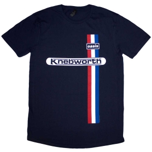 Oasis - Knebworth Vertical Stripe Navy T-Shirt in the group MERCHANDISE / T-shirt / Pop-Rock at Bengans Skivbutik AB (5562794r)