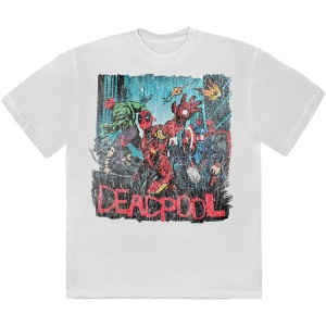 Marvel - Deadpool Hero Scene Vintage Wht T-Shirt in the group MERCHANDISE / T-shirt / Film-Musikal at Bengans Skivbutik AB (5562856r)