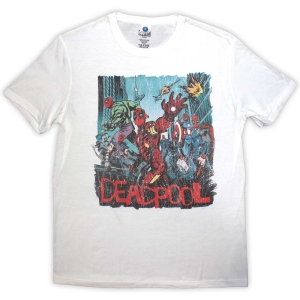 Marvel - Deadpool Hero Scene Vintage Wht T-Shirt in the group MERCHANDISE / T-shirt / Soundtrack at Bengans Skivbutik AB (5562856r)