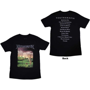 Megadeth - Youthanasia Tracklist Uni Bl T-Shirt in the group MERCHANDISE / T-shirt / Heavy Metal at Bengans Skivbutik AB (5563603r)