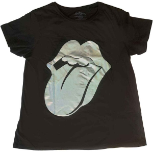 Rolling Stones - Bll Holo Foil Tongue Uni Bl T-Shirt in the group MERCHANDISE / T-shirt / Pop-Rock at Bengans Skivbutik AB (5563604r)