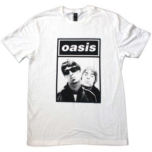 Oasis - Noel & Liam Boxed Photo Wht T-Shirt in the group MERCHANDISE / T-shirt / Pop-Rock at Bengans Skivbutik AB (5564207r)