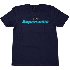 Oasis - Supersonic Title Colour Navy T-Shirt in the group MERCHANDISE / T-shirt / Pop-Rock at Bengans Skivbutik AB (5564210r)