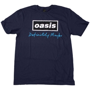 Oasis - Definitely Maybe Text Logo Navy T-Shirt in the group MERCHANDISE / T-shirt / Pop-Rock at Bengans Skivbutik AB (5564214r)