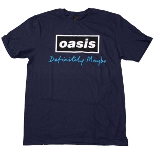 Oasis - Definitely Maybe Text Logo Navy T-Shirt in the group MERCHANDISE / T-shirt / Pop-Rock at Bengans Skivbutik AB (5564214r)