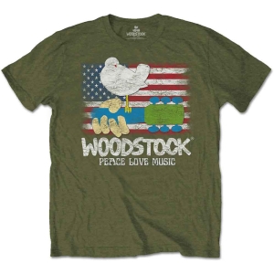 Woodstock - Woodstock Flag Uni Green T-Shirt in the group MERCHANDISE / T-shirt / Pop-Rock at Bengans Skivbutik AB (5564338r)