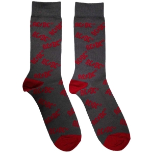 Ac/Dc - Logo Pattern Uni Char Socks (Eu 39-45) in the group MERCHANDISE / / at Bengans Skivbutik AB (5564490)