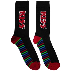 Kiss - Red Logo & Stripes Bl Socks (Eu 39-45) in the group MERCHANDISE / Merch / Hårdrock at Bengans Skivbutik AB (5564505)