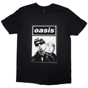 Oasis - Noel & Liam Boxed Photo Uni Bl T-Shirt in the group MERCHANDISE / T-shirt / Nyheter / Pop-Rock at Bengans Skivbutik AB (5566072r)