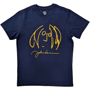 John Lennon - Self Portrait Uni Navy T-Shirt in the group MERCHANDISE / T-shirt / Pop-Rock at Bengans Skivbutik AB (5566711r)