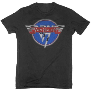 Van Halen - Chrome Logo Uni Bl T-Shirt in the group MERCHANDISE / T-shirt / Hårdrock at Bengans Skivbutik AB (5566729r)