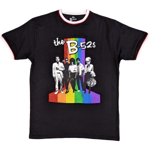 The B-52'S - Rainbow Stripes Ringer Bl T-Shirt in the group MERCHANDISE / T-shirt / Pop-Rock at Bengans Skivbutik AB (5566994r)