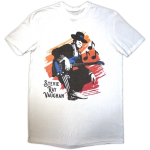 Stevie Ray Vaughan - Stevie Uni Wht T-Shirt in the group MERCHANDISE / T-shirt / Nyheter / Blues at Bengans Skivbutik AB (5567011r)