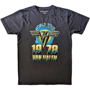 Van Halen - World Tour 78 Uni Bl T-Shirt in the group MERCHANDISE / T-shirt / Nyheter / Hårdrock at Bengans Skivbutik AB (5567295r)