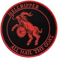 Hellripper - Patch All Hail The Goat Red (9 Cm) in the group MERCHANDISE / Accessoarer / Kommande / Hårdrock at Bengans Skivbutik AB (5577459)