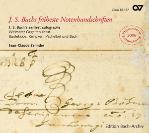 Jean-Claude Zehnder - J.S. Bach’S Earliest Autographs in the group CD / Klassiskt at Bengans Skivbutik AB (5579619)