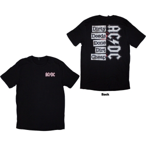 Ac/Dc - Mini Logo / Dirty Deeds Uni Bl T-Shirt in the group MERCHANDISE / T-shirt / Heavy Metal at Bengans Skivbutik AB (5581219r)