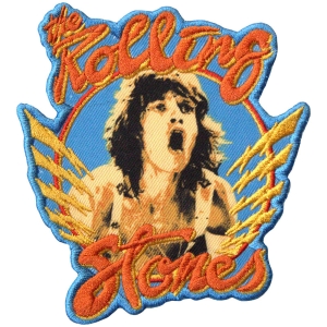 Rolling Stones - Mick & Orange Logo Printed Patch in the group MERCHANDISE / Patch / Pop-Rock at Bengans Skivbutik AB (5581875)