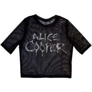 Alice Cooper - Dripping Logo Lady Bl Mesh Crop Top in the group MERCHANDISE / T-shirt / Heavy Metal at Bengans Skivbutik AB (5583005r)