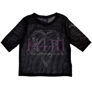 Him - Heartagram & Logo Lady Bl Mesh Crop Top in the group MERCHANDISE / T-shirt / Heavy Metal at Bengans Skivbutik AB (5583028r)