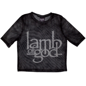 Lamb Of God - Logo Lady Bl Mesh Crop Top in the group MERCHANDISE / T-shirt / Heavy Metal at Bengans Skivbutik AB (5583033r)