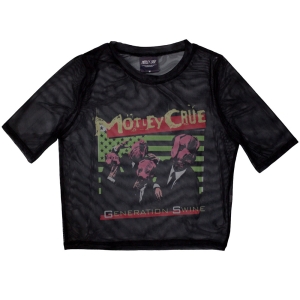 Motley Crue - Generation Swine Lady Bl Mesh Crop Top in the group MERCHANDISE / T-shirt / Heavy Metal at Bengans Skivbutik AB (5583043r)