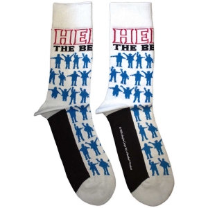 Beatles - Help Silhouettes Repeat Uni Wht Socks in the group MERCHANDISE / / at Bengans Skivbutik AB (5583636)