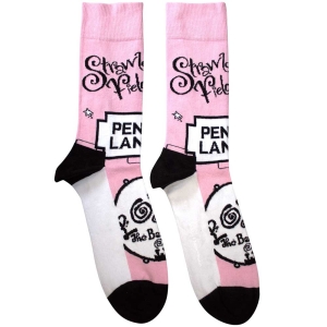 Beatles - Strawberry Fields/Penny Lane Uni Pink Socks in the group MERCHANDISE / / at Bengans Skivbutik AB (5583662)