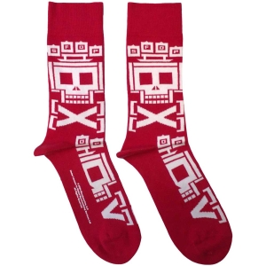 Five Finger Death Punch - Pixeled Skull Repeat Uni Red Socks in the group MERCHANDISE / / at Bengans Skivbutik AB (5583671)