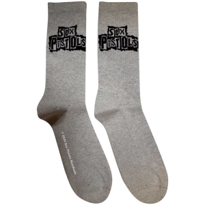Sex Pistols - Stacked Logo Uni Grey Socks in the group MERCHANDISE / Strumpor / Punk at Bengans Skivbutik AB (5583692)
