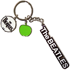 Beatles - Text Logo Drop T Drum & Apple Charms Keychain in the group MERCHANDISE / Keyring / Pop-Rock at Bengans Skivbutik AB (5583878)