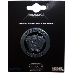 Metallica - 30Th Anniversary Playing Card Pin Badge in the group MERCHANDISE / Pin-Button Badge / Heavy Metal at Bengans Skivbutik AB (5583931)