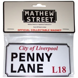 Rock Off - Penny Lane Liverpool Sign Embossed Magnet in the group MERCHANDISE / Magnet / Pop-Rock at Bengans Skivbutik AB (5583946)