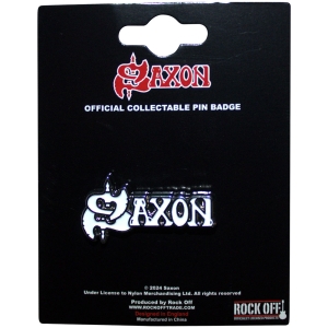 Saxon - White Logo Pin Badge in the group MERCHANDISE / Pin-Button Badge / Heavy Metal at Bengans Skivbutik AB (5583958)