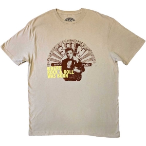 Elvis Presley - Sun Records Elvis Where R&R Was Born Uni Sand T-Shirt in the group MERCHANDISE / T-shirt / Pop-Rock at Bengans Skivbutik AB (5583999r)