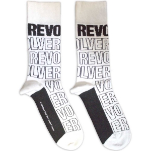 Beatles - Beatles Revolver Text Outlines Repeat Uni Wht Socks (Size 40-44) in the group MERCHANDISE / / at Bengans Skivbutik AB (5586274)