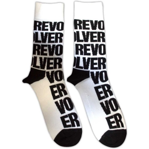 Beatles - Beatles Revolver Text Repeat Uni Wht Socks (Size 40-44) in the group MERCHANDISE / / at Bengans Skivbutik AB (5586275)