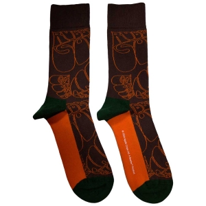 Beatles - Beatles Rubber Soul Text Outlines Repeat Uni Brown Socks (Size 40-44) in the group MERCHANDISE / / at Bengans Skivbutik AB (5586277)